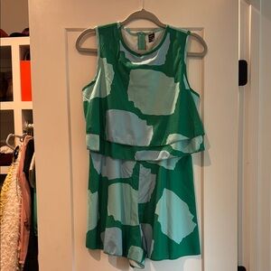 SHEIN Green and Light Blue Jumpsuit